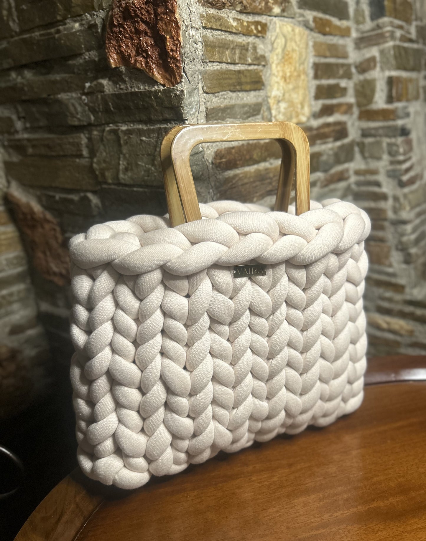 Marshmallow Χειροποίητη Πλεκτή Τσάντα VAIRA