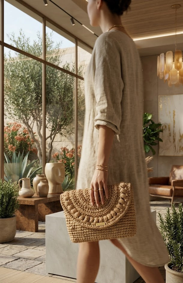 Γυναικείο πλεκτό clutch bag με γεωμετρικό καπάκι και χειροποίητη υφή, συνδυασμένο με κομψό business look. Χειροποίητη πλεκτή τσάντα φάκελος με ανάγλυφη πλέξη "puffy" και μεταλλική λεπτομέρεια με λογότυπο .διαθέσιμη σε ποικιλία χρωμάτων.